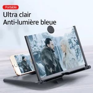 Amplificateur d’Écran Smartphone 3D – Loupe HD 12" pour Films et Vidéos