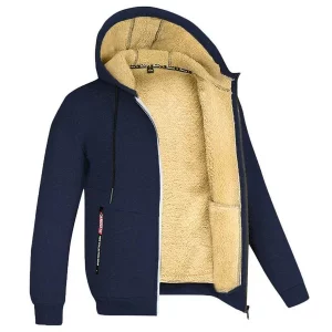 Sweat à Capuche Zippé en Fleece pour Homme – Confort & Chaleur