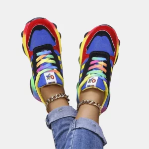 Sneakers Orthopédiques À Plateforme Multicolores Pour Femme – Style Moderne et Confort Absolu